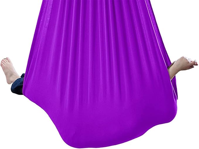 Sensory Swing for adults Indoor kids Therapy Swing Soothing Calming Snuggle Hammock durable soft strong fabric swing Beneficial to child's spatial awareness ( Color : Dark purple , Size : 1.5M x 2.8M