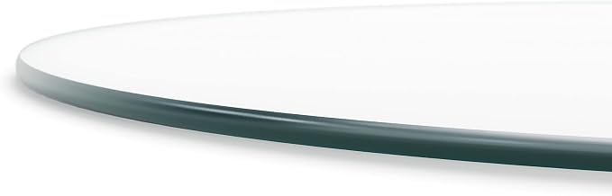The Better Bevel 30 inch Round Glass Table Top - Clear Tempered Glass Surface Protector - Safe Pencil Polished Edge - Coffee, Dining and End Table