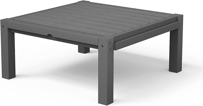 Stoog All-Weather Patio Side Table for Outdoor Sectional Sofas – Modular Connector Table for L/U Shaped Sets, Grey
