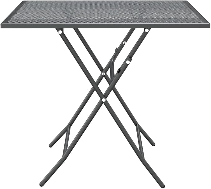 5 Piece Patio Dining Set Expanded Metal Mesh Anthracite | Foldable Design, E-Coating Finish, Weather-Proof, Space Saving for Outdoor Use