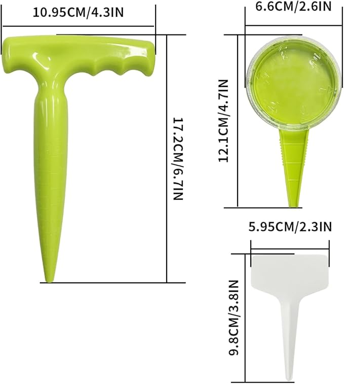 Garden Hand Planter Seeder Tool Sets，Adjustable Hand Hold Sowing Seeds Dispenser with Plant Labels Widger Hole Puncher for Planting,Transplanting Seedling