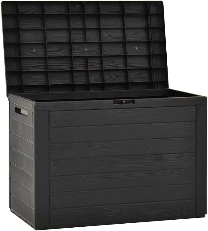 outside storage,outdoor,outdoor storage,delivery box,Patio Storage Box Anthracite 38.7"x17.3"x21.7"Designed for Courtyard Travel
