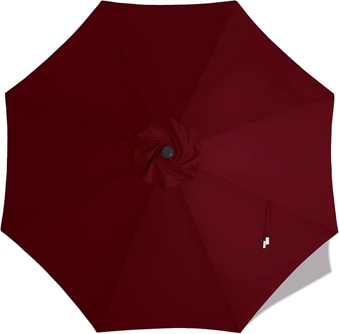 MASTERCANOPY Patio Umbrella 11 ft Replacement Canopy for 8 Ribs-Burgundy Canopy Only
