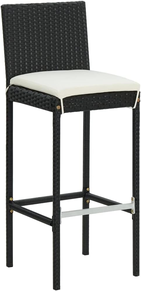 5 Piece Patio Bar Set with Cushions, Bistro Set Outdoor Dining Sets Front Porch Furniture Patio Conversation Set for Negotiation Area Piazza Garden Exhibition Black