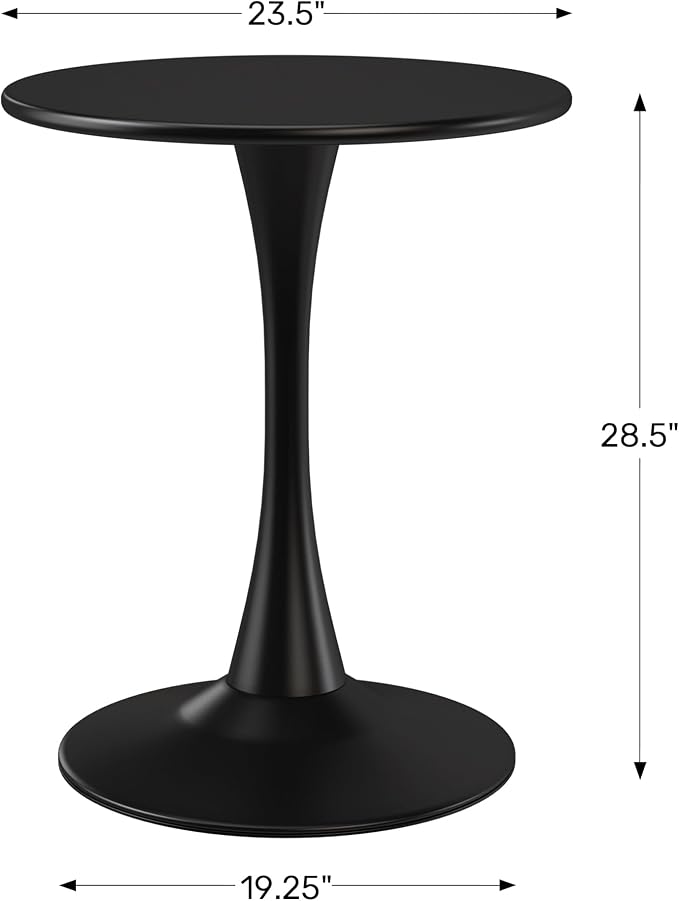 WestinTrends Playa 23.5" Round Outdoor Indoor Metal Cocktail Dining Table, Gray
