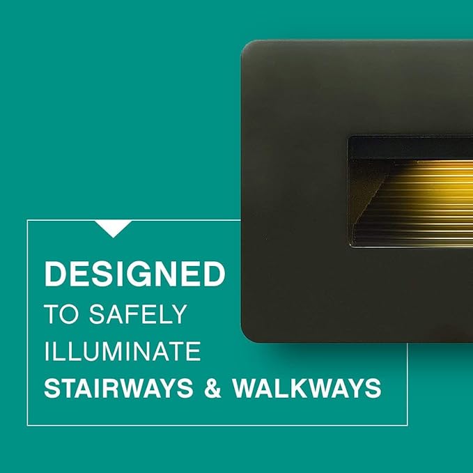 Hinkley Landscape Lighting Luna Horizontal 120v Step Light, Integrated LED 2700K, Line Voltage, Dimmable, Matte Bronze