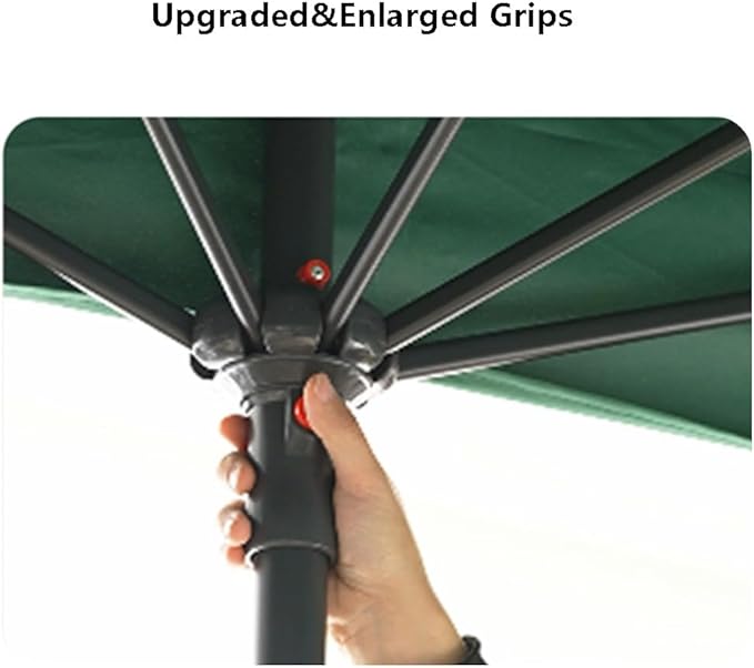 6.6Ft/8.3Ft Half Umbrella Outdoor Patio, Garden Umbrella with Easy Crank Lift Offset Patio Umbrella 5 Sturdy Ribs For Balcony, Deck, Backyard Garden,Courtyard Swimming Khaki 6.6ft/2m