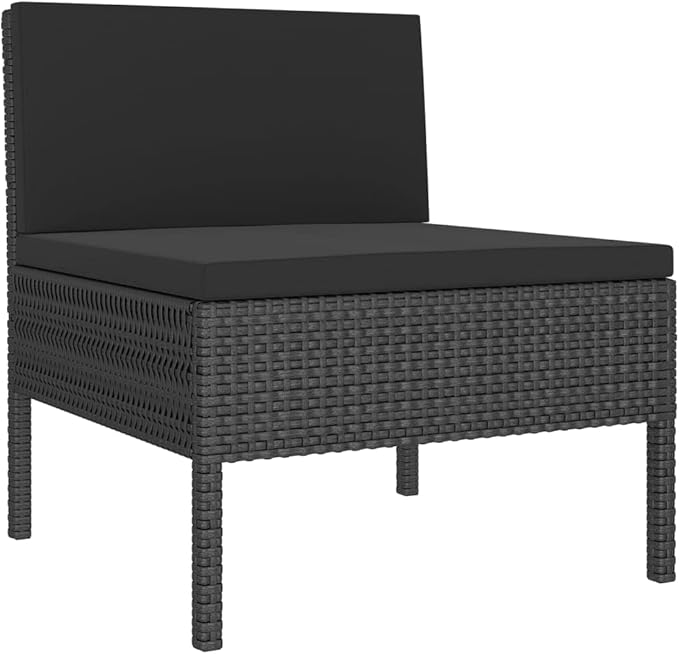 Patio Lounge Set with Cushions,Patio Furniture Sets,Patio Conversation Sets,Outdoor Furniture Sets,for Garden,Backyard,Outdoor,12 Piece Poly Rattan Black