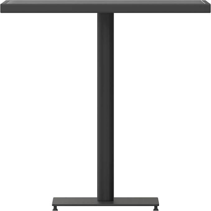 BizChair Commercial Outdoor Patio Bistro Dining Table - Faux Gray Wash Teak Poly Slats - 30" Square