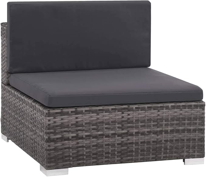 Patio Lounge Set with Cushions,Outdoor Tables and Chairs,Outdoor Furniture Sets,Patio Conversation Sets,for Garden,Deck,Backyard,6 Piece Poly Rattan Gray