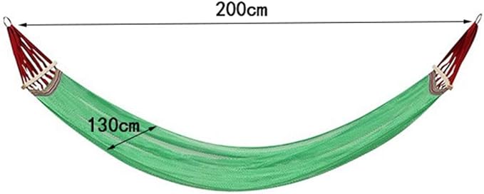 Camping Hammock, Hammock Thickened and Widened Double Hammock Anti-Rollover with Wooden Stick Ice Silk Gauze Breathable Camping Portable Outdoor Leisure Equipment(Green)