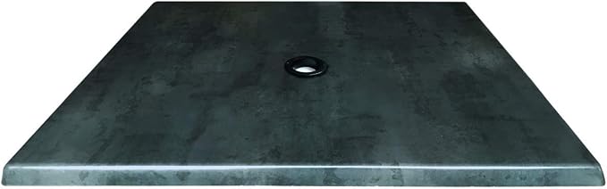 36" x 36" Black Steel, Indoor/Outdoor All-Season EnduroTop Table Top with Umbrella Hole