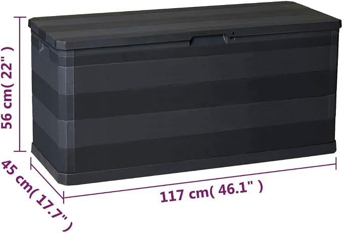 Black Polypropylene Medium Storage Box Rectangular with Secure Zipper Closure, Durable Heat Resistant Textured Finish for Indoor Outdoor Organization, 1 Piece Storage