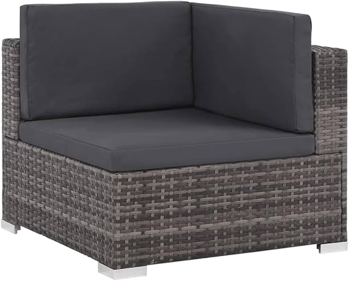 Patio Lounge Set with Cushions,Outdoor Tables and Chairs,Outdoor Furniture Sets,Patio Conversation Sets,for Garden,Deck,Backyard,6 Piece Poly Rattan Gray