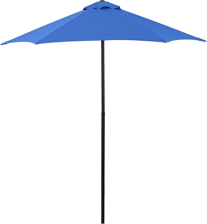 Sunline 7.5 ft Patio Umbrella with Crank & Push Button Tilt, Outdoor Market Umbrella with UV Protection & Wind Vent, Metal Frame for Deck, Pool & Table, Pacific Blue