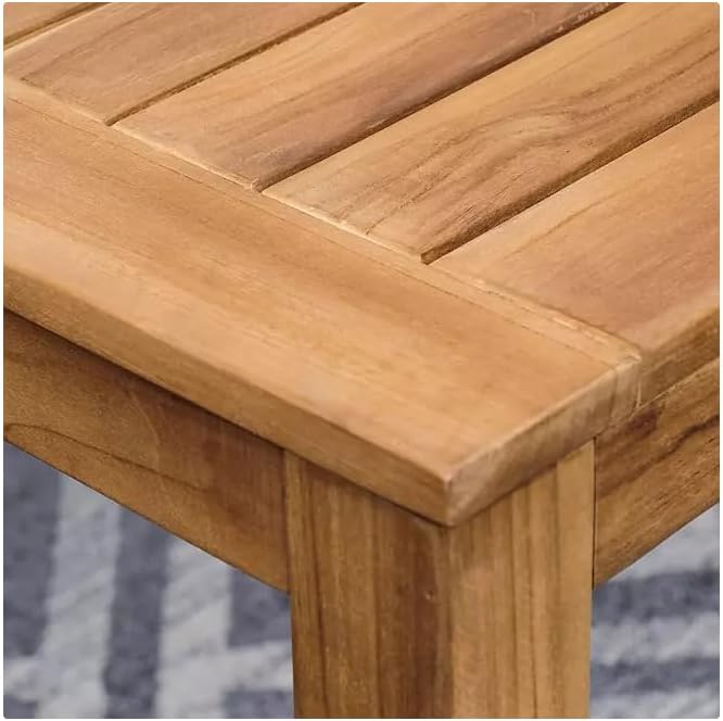 3-Piece Outdoor Dining Set, Teak Wood Table and Benches, Stylish and Durability. Patio Garden Furniture. It's a Perfect Addition to a Patio, Garden, or Deck.