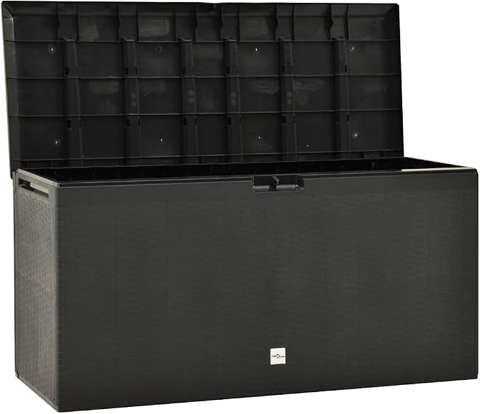 Deck Box Large Outdoor Storage for Patio Furniture, PP Garden Tools, Pool Supplies,Outdoor Backyard Patio Storage Deck Box Container, Anthracite 44.9"x18.5"x23.6"