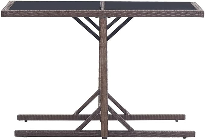 Afuera Living 3-Piece Poly Rattan Patio Dining Set, Brown/Cream White, Powder-Coated Metal, Weather-Resistant Design, Includes Table, 2 Chairs, Cushions, Contemporary Outdoor Furniture for Balcony or