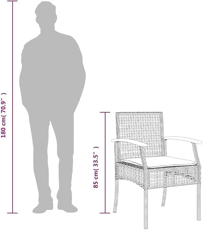 5 Pcs Set Patio Dining Set & Outdoor Patio Furniture Set Gray PE Rattan Balcony Furniture Garden Dining Set for Lawn Backyard Front Porch 55.1 x 31.5 x 29.5 in