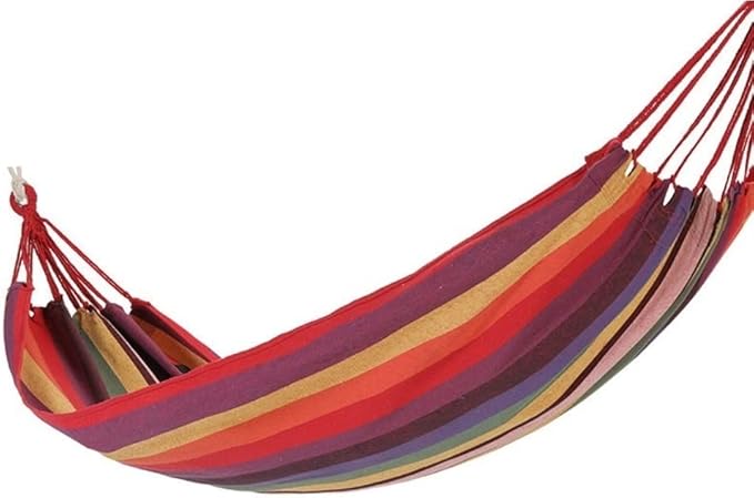 Camping Hammock Bed Single Hammock Outdoor Garden Leisure Thick Canvas Swing Camping Hammock with Backpack Hamac Hammock Swing (Color : Red)