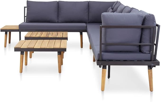 Patio Lounge Set with Cushions,Outdoor Tables and Chairs,Outdoor Furniture Sets,Patio Conversation Sets,for Garden,Deck,Backyard,8 Piece Solid Acacia Wood