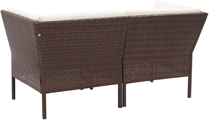 Patio Lounge Set with Cushions,Outdoor Furniture,Outdoor Furniture Sets,Patio Conversation Sets,for Garden,Deck,Backyard,6 Piece Poly Rattan Brown