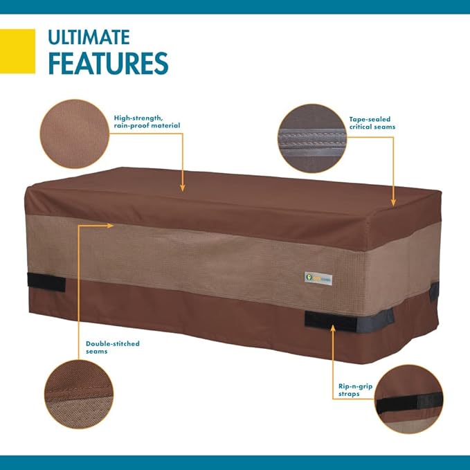 DUCKCOVERS Ultimate Waterproof 47 Inch Rectangular Patio Coffee Table Cover, Outdoor Ottoman Cover