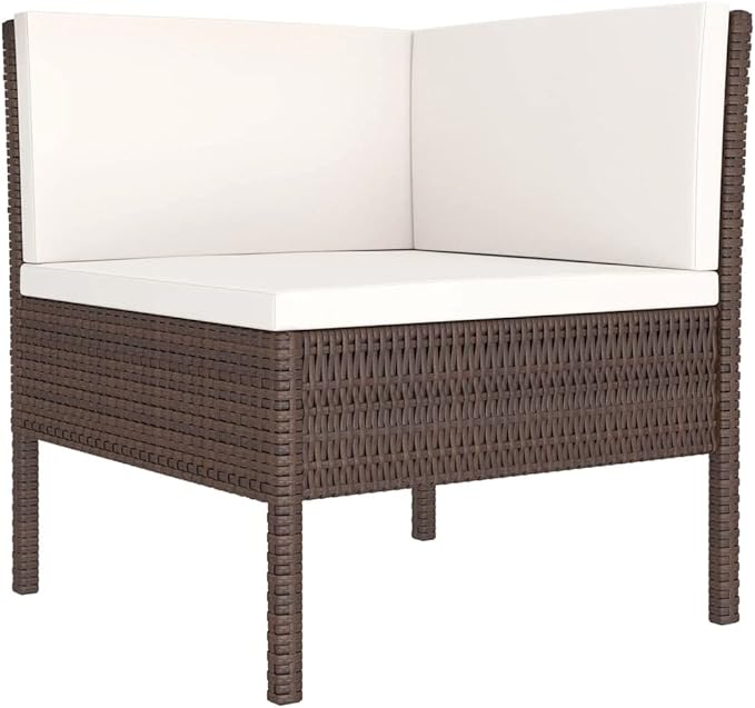 Patio Lounge Set with Cushions,Patio Furniture Sets,Patio Conversation Sets,Outdoor Furniture Sets,for Garden,Backyard,Outdoor,6 Piece Poly Rattan Brown