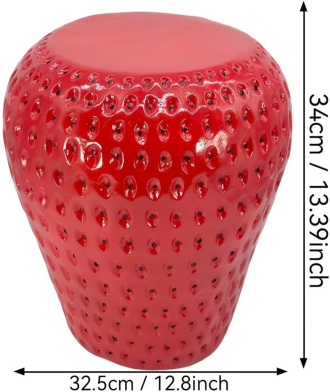 Strawberry Shaped Stool, Red Resin Side Table