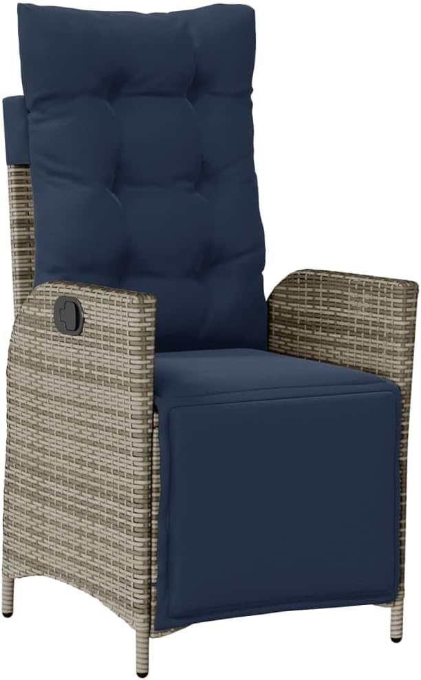 Backyard Furniture Patio Conversation Sets Outdoor Seating 5 Piece Patio Dining Set with Cushions Gray Poly Rattan Suitable for Gardens, Balconies, Decks