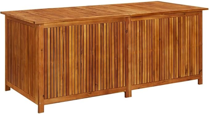 vidaXL Solid Acacia Wood Storage Box in Natural/Brown