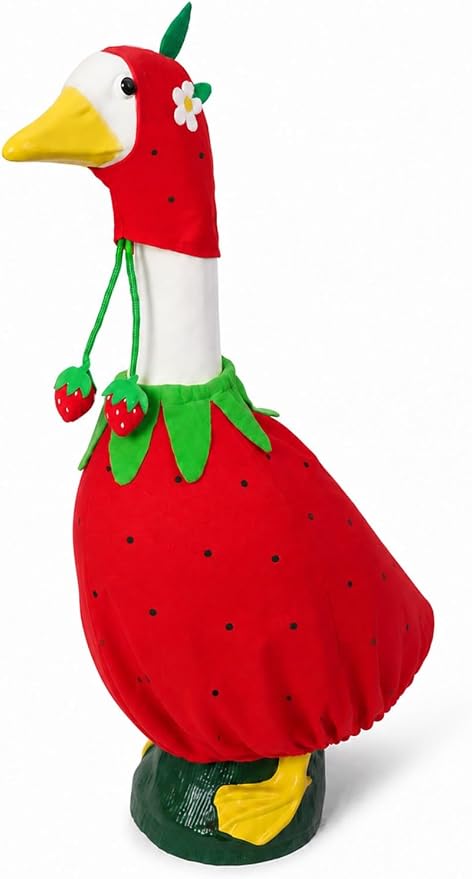 Porch Goose Outfits - 23" /17" Porch Goose Clothes for Lawn Yard (Red)