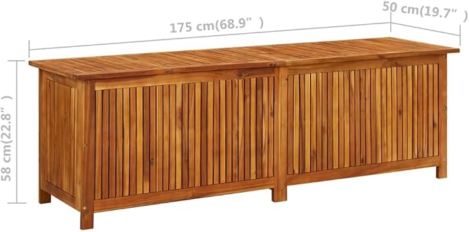 Patio Storage Box,deck box,outdoor storage box,wood deck box,box,patio furniture,for Patio, Lawn, Backyard, Outdoor Indoor, 68.8"x19.6"x22.8" Solid Acacia Wood
