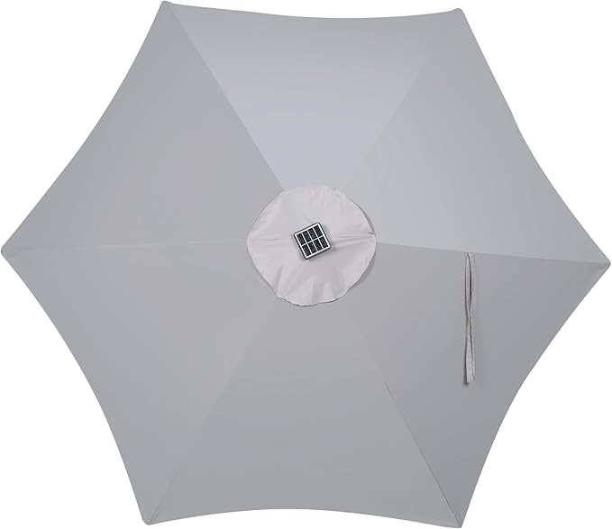 Blissun 7.5 ft Solar Umbrella, 18 LED Lighted Patio Umbrella, Table Market Umbrella