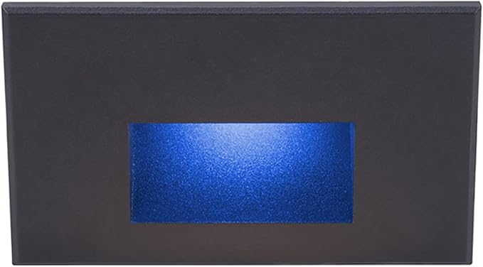 WAC Landscape Lighting, LEDme 120V LED Horizontal Indoor and Outdoor Step and Wall Light Blue in Black