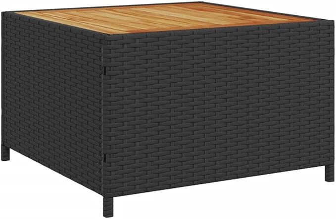 Patio Sofa with Table and Cushions, Outdoor Dining Sets Patio Conversation Set Bistro Set Front Porch Furniture for Piazza Poolside Negotiation Area Exhibition L-Shaped Black Poly Rattan