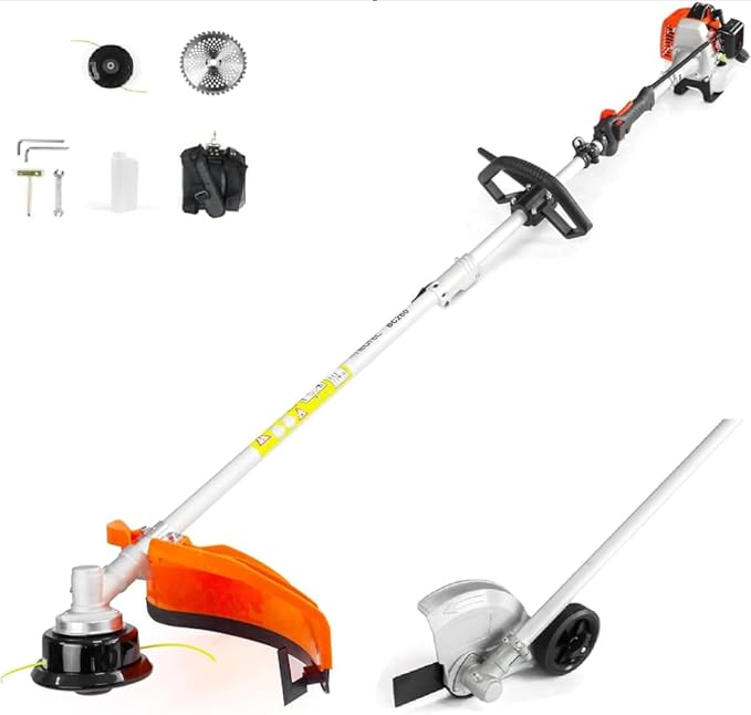 NEO-TEC 26cc 3-in-1 Gas String Trimmer 17" Gas Powered Weed Eater & Weed Wacker, 2-Cycle Lawn Edger & Brush Cutter Lightweight Yard Tool with Shoulder Strap & Rubber Handle