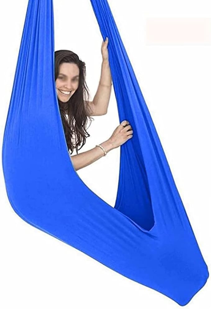 Indoor Therapy Swing Kids Snuggle Swing With Special Needs Cuddle Hammock For Children Adults Autism, ADHD, Aspergers Sensory Integration Easy To Install ( Color : Blue , Size : 150*280CM/59*110in )