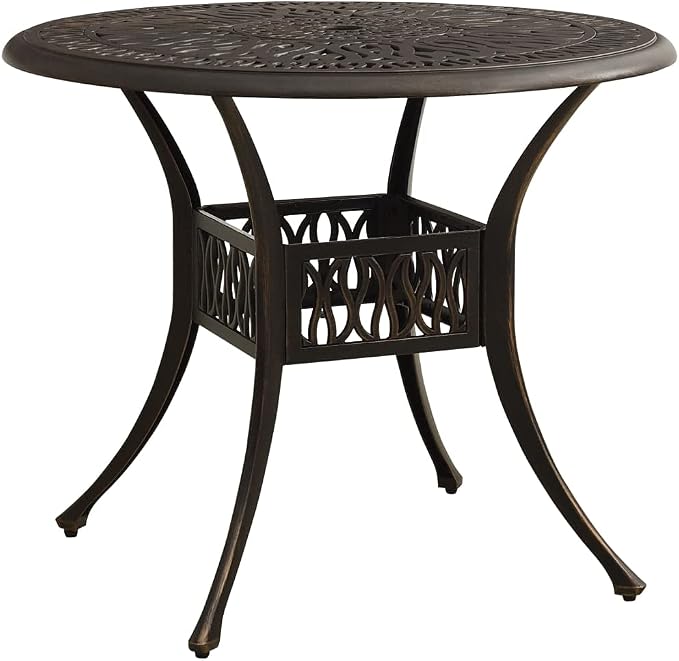 Patio Table Bronze 35.4"x35.4"x29.1" Cast Aluminum, Outdoor Dining Table, Outdoor Patio Table, Outdoor Bar Table, Bistro Table for Patio Balcony Proch Poolside