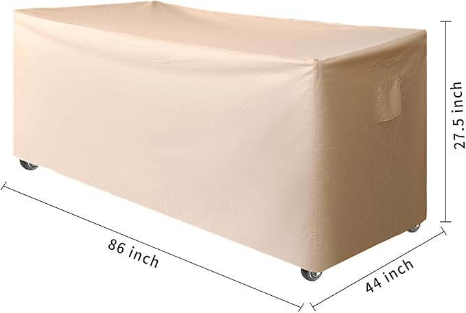 Outdoor Loveseat Cover,Waterproof for Outdoor Couch Cover, Outdoor Sofa Covers, Patio Furniture Covers, Patio Furniture Set, 86" W x 44" D x 27.5" H Beige