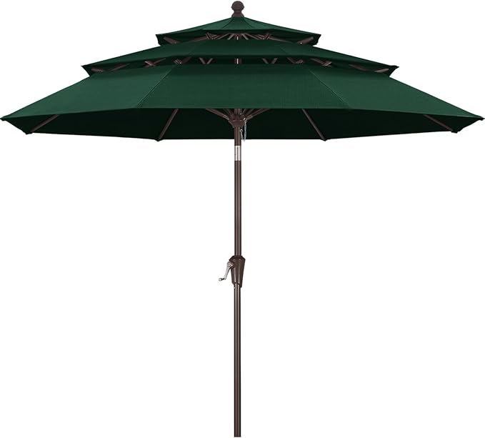 ABCCANOPY 5-Year 10-Year No Fading 9FT 3 Tiers Patio Umbrella, Outdoor Table Umbrella with 8 Sturdy Ribs for Deck, Backyard, Garden, Yard
