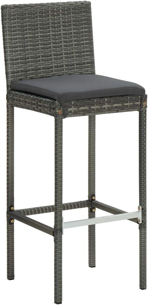 Patio Bar Set with Cushions,Patio Lounge Set,Conversation Sets,Outdoor Garden Table and Chairs Sets,Outdoor Patio Furniture,for Patio,Backyard,Garden,9 Piece Gray