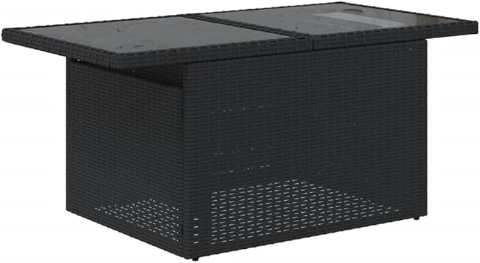 Garden Sofa Set Black PE Rattan Large Modular Garden Sofa Set Patio Conversation Outdoor Lounge for Decks backyards