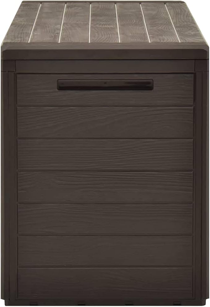 Deck Boxes Outdoor Waterproof, Large Patio Resin Storage Box Bench Indoor/Outdoor Container for Patio Cushions,Garden Storage Box Brown 45.7"x17.3"x21.7"