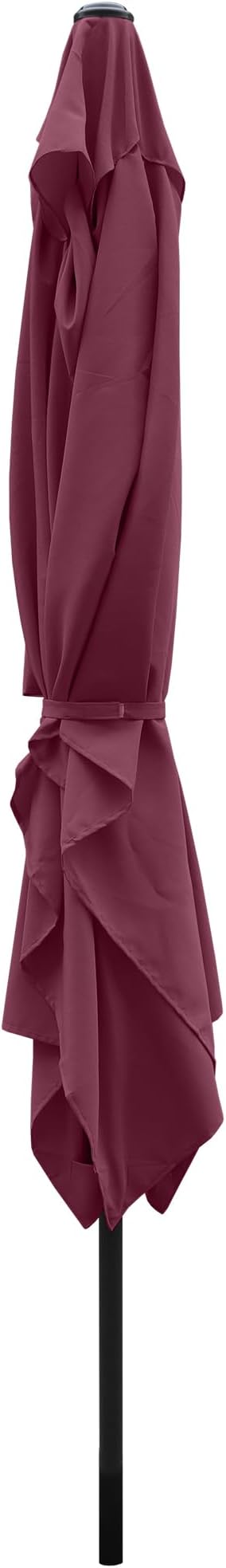 ABBLE Outdoor Patio Umbrella 10Ft x 6.5 Ft Rectangular with Crank, Weather Resistant, UV Protective Umbrella, Durable, 6 Sturdy Steel Ribs, Market Outdoor Table Umbrella, Burgundy