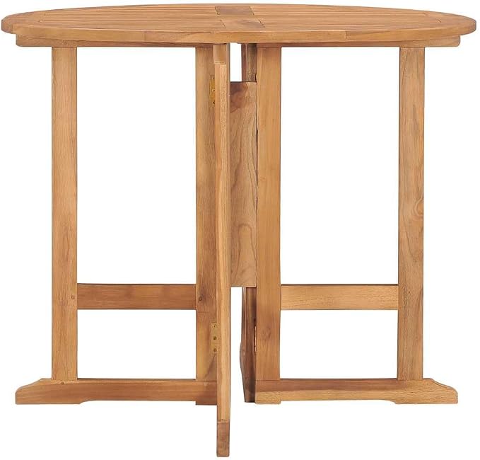 Solid Teak Wood Folding Dining Table for Outdoor Patio Garden Furniture with Space for 4 People and Easy Storage Design