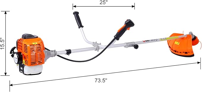 52cc 2-Cycle Weed Wacker Gas Powered, 2-in-1 Gas String Trimmer/Edger, 3T Brush Cutter 10", Gas Weed Trimmer for Lawn Care, 18" Cutting Path Grass Trimmer, Weed Eater Grass Trimmer for Lawn Care