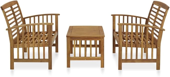 Patio Lounge Set,Outdoor Patio Furniture,Outdoor Chat Conversation Set,Garden Furniture Sets,for Patio,Backyard,Garden,Outdoor,3 Piece Solid Acacia Wood
