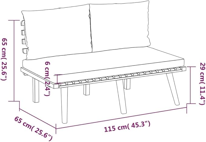 Patio Lounge Set with Cushions,Patio Furniture Sets,Patio Conversation Sets,Outdoor Furniture Sets,for Garden,Backyard,Outdoor,3 Piece Solid Acacia Wood