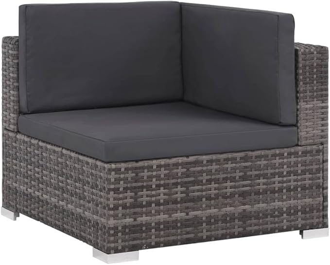 Patio Lounge Set with Cushions,Outdoor Furniture,Outdoor Furniture Sets,Patio Conversation Sets,for Garden,Deck,Backyard,6 Piece Poly Rattan Gray